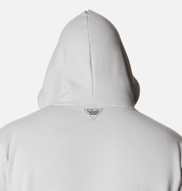 Men's Columbia PFG Fish Flag II Hoodie Light Grey | Plus Size CA-DL4A6
